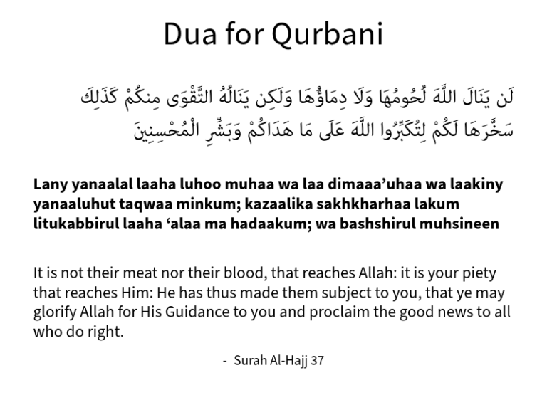 Dua for qurbani